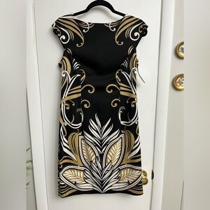 London Times Black and Gold Dress NWT Size 10